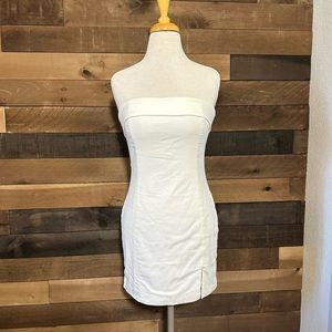 White mini tube dress
